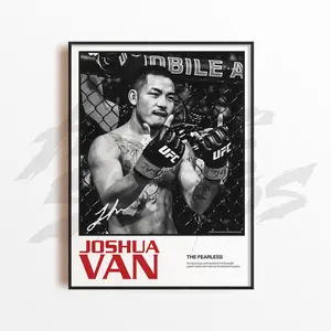 Joshua Van Art Poster Unframed  , Mixed Martial Arts Wall Decor, Home Gym Decoration, Sports Gift, UFC Fighter Poster Unframed , MMA Art