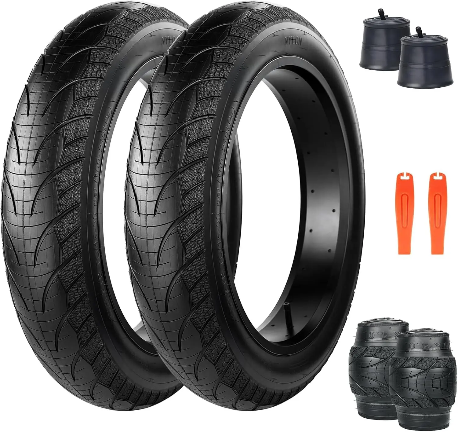 1/2 Pack Fat Tire for Ebike Mountain Snow Bike Heavy Duty High-Performance Wear-Resistant Tire 16"/20"/26" x 4.0", Black/Brown/White
