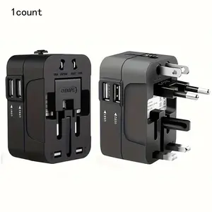 Universal Travel Adapter, Worldwide Travel Adapter, Universal Interface Phone Tablet Wall Charger for iPhone, Samsung, Xiaomi, Android, iPad, Car
