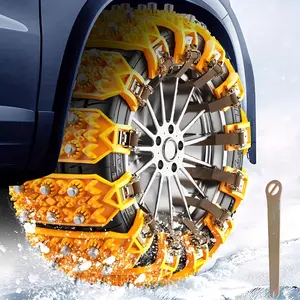 4pcs New Universal Anti-Slip Car Chains - All-Season Anti-Slip Snow Chains, Suitable for Snow, Ice, and Mud - Fits SUV and Off-Road Truck Tires with Width 165mm-265mm/6.5-10.4''