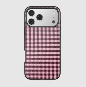 PopSockets Black Cherry Gingham MagSafe Protective Case for iPhone 17 Pro Max, Smartphone Cover with Protection, MagSafe-Compatible Accessories