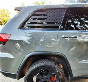 for Je@p Grand Cherokee 2011-2023 Rear Side Window American Flag Decal Sticker Matte Black 2pcs, for Je@p Grand Cherokee Accessories not for Je@p Cherokee,