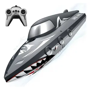 Remote Control Boat Toy, 33cm High-Speed Watercraft, 2.4g Simulated Electric Ship with 2 Rechargeable Batteries, Outdoor Park Gift