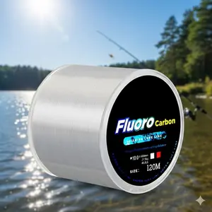 Fluorocarbon Coated Braided Fishing Line 120m Sinking Line, 0.20-0.60mm Diameter, 7.15-45lb Test, for Lure Fishing, Long Cast, Durable High Strength Saltwater Freshwater High Sensitivity Leader Line Kit Fishing Equipment