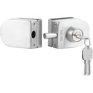 Glass Door Lock with 5 Keys Only Fit 8mm -12mm Thickness Glass Shower Room Bathroom Lock Hotel Apartment Door Lock (HLD-703)