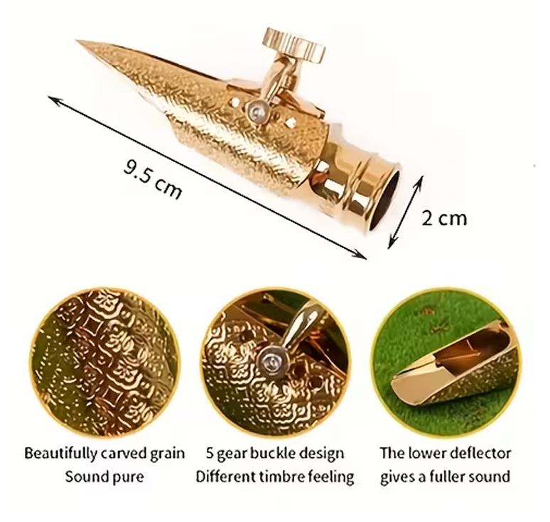 A Metal Mouthpiece for Jazz Alto Saxophone That Offers a And Vibrant Sound, And Excellent Control. It Features an Enhanced Tone Quality, a Beautifully Crafted Design,  Prolonged Usage or Replacement for Professional Player or Music Enthusiast drums Strap