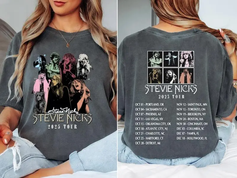 Stevie Nicks 2025 Tour Shirt, Vintage Rock Concert Unisex Tee, Music Sweatshirt, Gift For Fans
