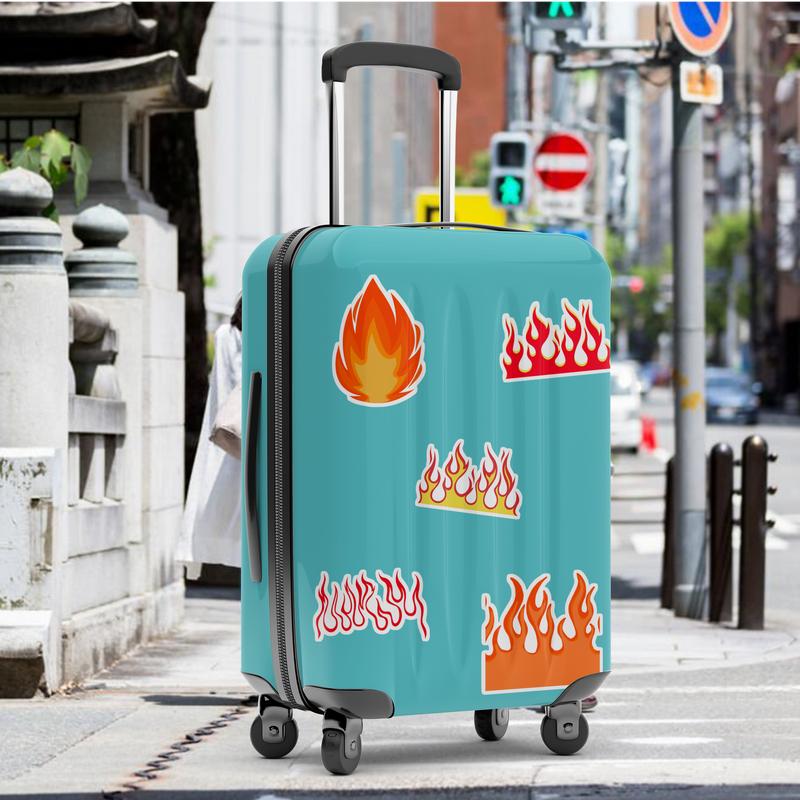Stickers Pack 20 Pcs Fire Laptop Flames Bike Art Bottle Aesthetic Red Skateboard Colorful Waterproof Water Vinyl Luggage Guitar Car Bumper
