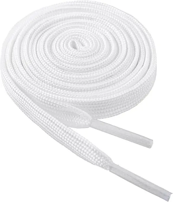 Shoelaces for Sneakers 1 Pair Athletic Flat White Laces 24"-79" for Kids Adults Soft Durable Polyester Casual Sporty Footwear