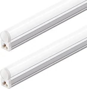 ETL 2 Pack LED T5 Integrated Single Fixture, 2FT, 2200lm, 6500K Super Bright White, 20W Utility LED Shop Light, Ceiling and Under Cabinet Light, Corded Electric with ON/Off Switch, ETL Listed linkable light fixture