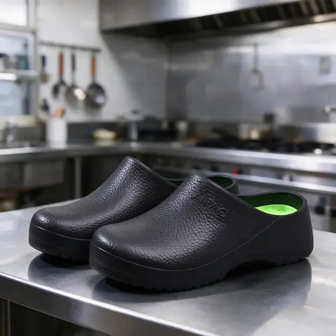 Unisex Cute Round Toe Slip-On Wedge Anti-Skid Work & Safety Clogs - Solid EVA, Lightweight, Shock-Absorbing, Anti-Fatigue Cushioned Sole, Waterproof, Oilproof for Nurses/Chefs, Indoor/Outdoor All Seasons Shoes