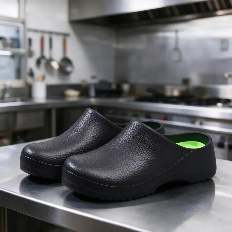 Unisex Cute Round Toe Slip-On Wedge Anti-Skid Work & Safety Clogs - Solid EVA, Lightweight, Shock-Absorbing, Anti-Fatigue Cushioned Sole, Waterproof, Oilproof for Nurses/Chefs, Indoor/Outdoor All Seasons Shoes