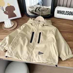Kids' Hooded Windbreaker, Breathable Lightweight Zipper Jacket with Asian-Inspired Style, Casual Spring and Fall Outerwear for Active Boys and Girls