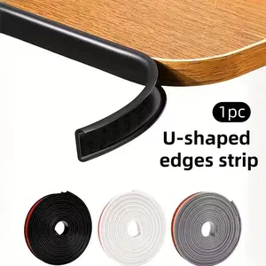 Self-Adhesive TPE Soft Edges Banding Material, Flexible TPE Edges and Corner Protector, Feet U-Shaped Wooden Cabinet Edges Banding Strips, Suitable for Shelves, Furniture, and Countertops