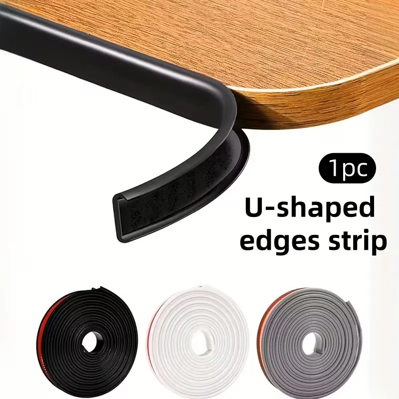 Self-Adhesive TPE Soft Edges Banding Material, Flexible TPE Edges and Corner Protector, Feet U-Shaped Wooden Cabinet Edges Banding Strips, Suitable for Shelves, Furniture, and Countertops, Installation, Protection