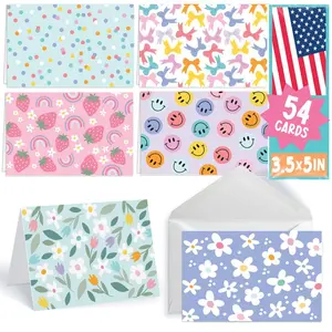 54 Blank Notecards with Envelopes – Bulk Stationery Set, Birthday & Thank You Greeting Cards – Blank Cards for All Occasions