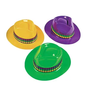 Mardi Gras Fedora Hats - 12 Pc.