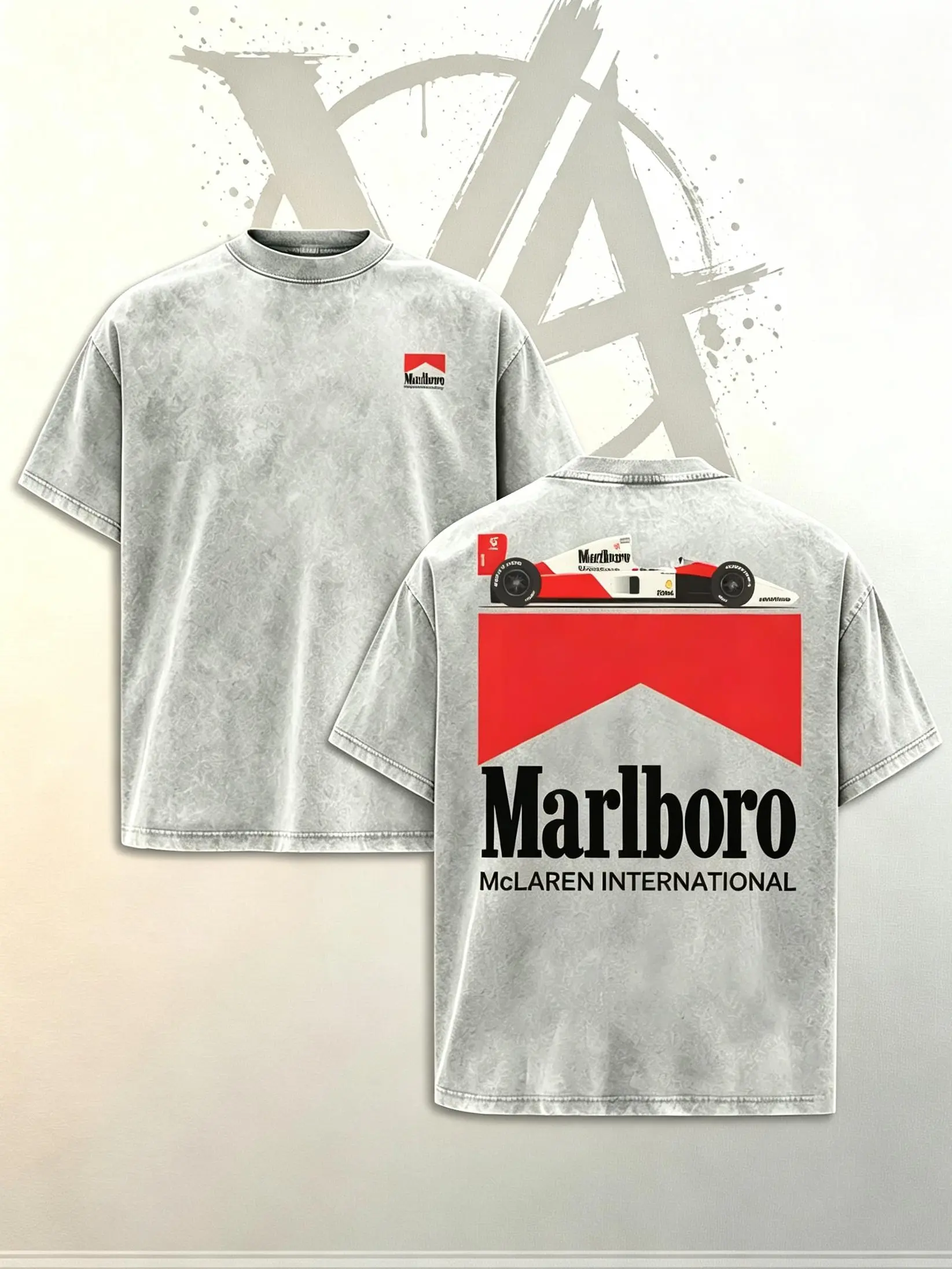 [AVT] Men's Vintage Motorsport Short-Sleeve Cotton Graphic Tee, 100% Washed Oversized Loose-Fit Crewneck Top, Retro Open Wheel Racing Car Print Menswear, Speed Culture Streetwear, Unisex Men's Clothing Gift