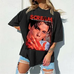 Vintage Scream Halloween tshirt, Halloween Sweatshirt, Lets Watch Scary Movies Sweatshirt, Horror Movie Tshirt, Scream Movie Sweatshirt Casual Fabric