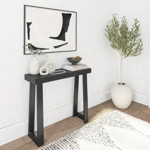 Solid Wood Console Table, 36 Inch, Sofa Table, Narrow Entryway Table for Hallway, Behind The Couch, Living Room, Foyer, Easy Assembly, Black| Sofa Table, for Hallway, Behind The Couch, Living Room, Foyer