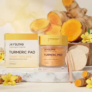 Turmeric Clarifying Toner Pads for Troubled Skin & Post-Blemish Care | Soothing & Calming with Turmeric, Niacinamide & Glycolic Acid | 70 Pads + Tweezer Included
