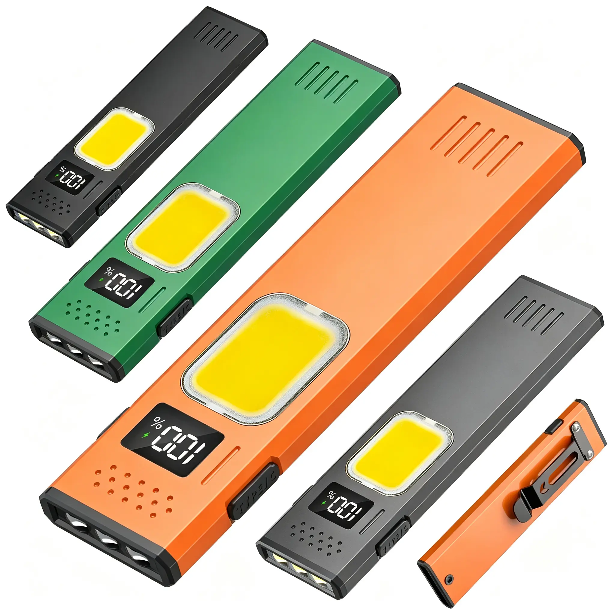 Rechargeable Pen Light Flashlight - Ultra Slim Pocket Torch with Clip, Magnet, Digital Display, Waterproof Design for Home Improvement, Outdoor Camping & Emergency Use