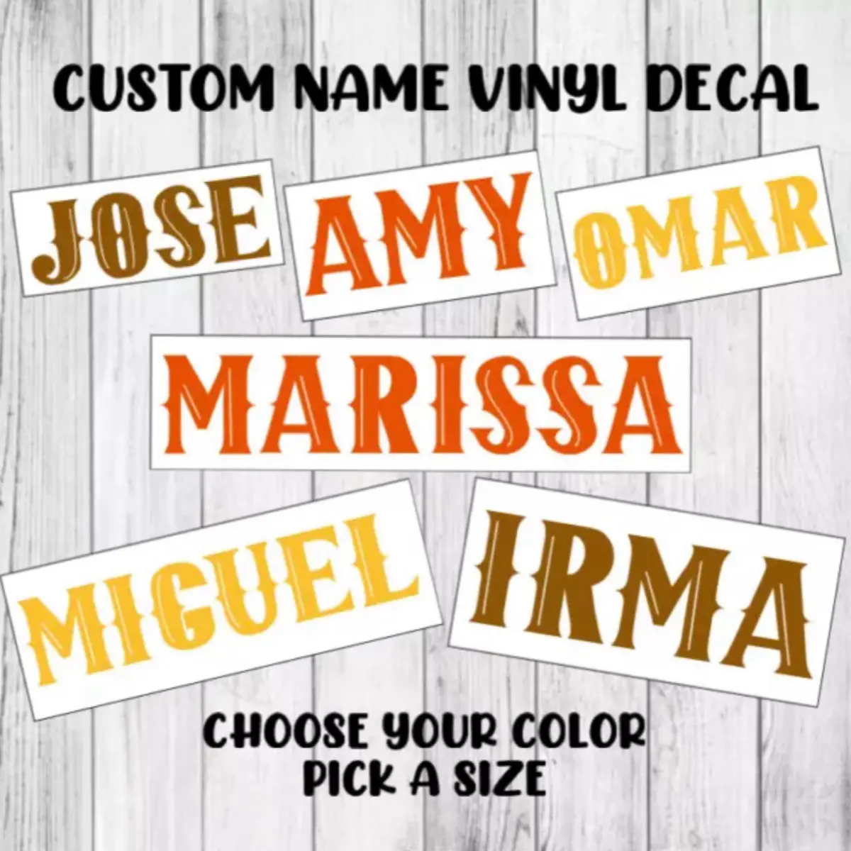 Custom Name Vinyl Decal Country Personalized Lettering Permanent Sticker Organiser, Bottles, Cups, Canister, Laptop, Luggage, Car, Truck, Window, Wall