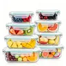 8 Pack Glass Food Storage Containers with Lids -Stackable Design for Kitchen Utensils Oven Microwave Freezer Dishwasher Kitchenware Lunch Compartment Airtight Meal Prep,Extra Large Storage,summervibes outdoorfun Reusable Kitchen Kitchen Utensils summerwi
