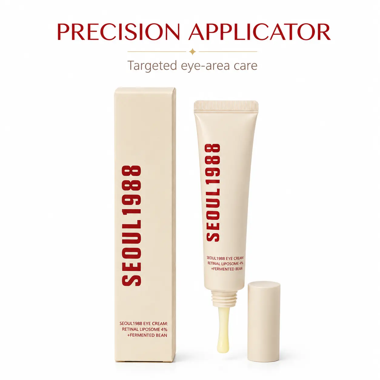 SEOUL1988 Retinal Liposome Eye Cream with Fermented Bean, Hydrating Under-Eye Moisturizer with Precision Applicator for Smooth-Looking, Refreshed Skin
