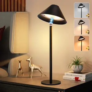 360° Magnetic Swivel Cordless Lamp, Rechargeable Battery Table Light, 3 Color Unlimited Dimming Bedside Touch Lamp,Wireless Lamp for Reading/Home