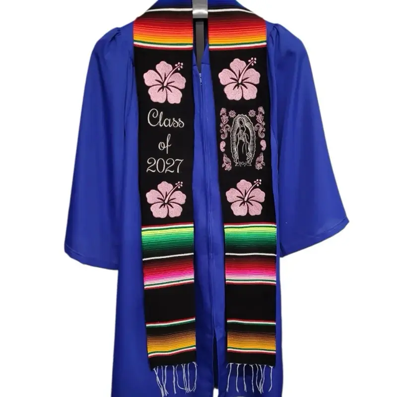 Class of 2027 Hibiscus Flower with Virgen Sarape Graduation Sash