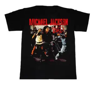 Michael Bad Dance Heal the World, Tour 1988 Cotton Fabric Crew Neck Short Sleeve Vintage Streetwear Trendy Top For Men For Women