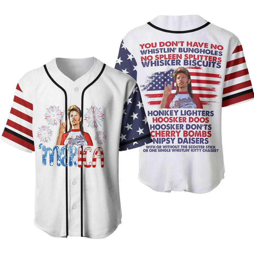 Joe Dirt 4th of July Jersey, Patriotic Baseball Shirt for Summer Celebration