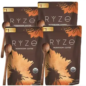 X2 RYZE SUPERFOODS Mushroom Coffee USDA Organic with 6 Adaptogenic Mushrooms and MCT Oil, USA Grown Instant Coffee for Better Energy, Focus, Digestion, Immunity with Lions Mane & Turkey Tail (30 servings)