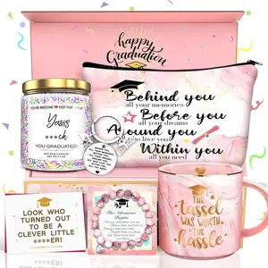 GEMWAVE Graduation Gifts for Her 2026,Class of 2026 the Tassel Was Worth the Hassle-Graduation Coffee Mug Candles Keychain Set- College Student Gifts for Women
