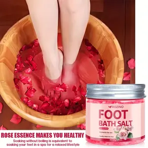 ROZINO Rose Foot Bath Salt 60g with Rose Essence for Relaxing Foot Care & Healthy Skin Moisturizing & Softening Cream Daily