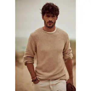 Waffle Crewneck Sweater in Fawn