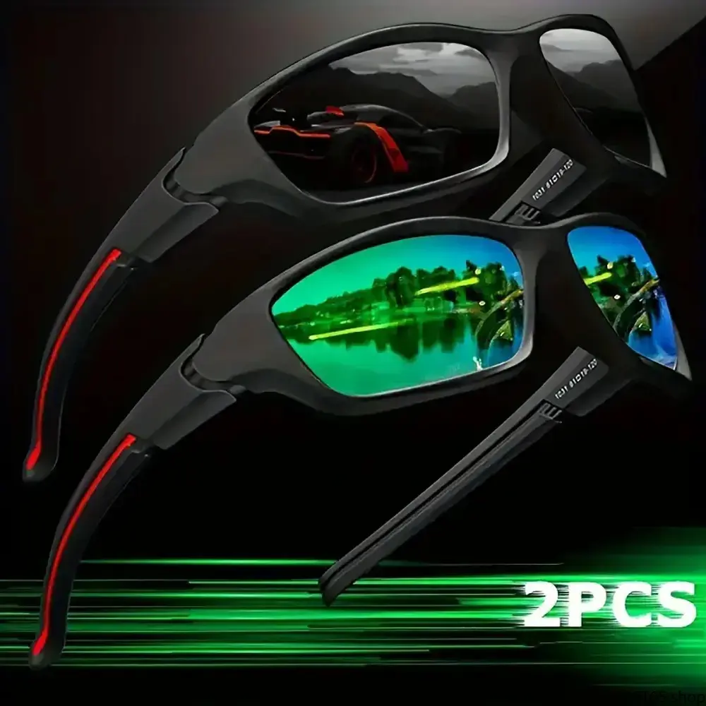 Unisex Polarized Sports Sunglasses - 2/3 Pcs, TAC Lens, Wraparound Eyewear, Lightweight, UV Protection, Anti-Glare, Comfortable Wear for Cycling, Camping, Climbing, Wrap Around Sunglasses