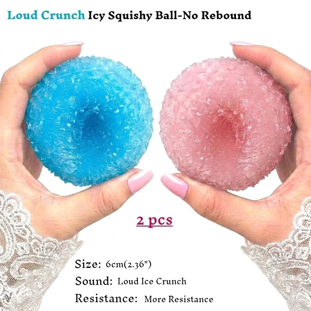 NNC5 No‑Rebound Handcrafted Crystal Crunch Balls Slushy Squishy Balls — Soft Grippie Fidget Sensory Set for Stress Relief, Anxiety Therapy & Relaxation, Viral/ASMR Gift Idea, Party Favors, Classroom Rewards