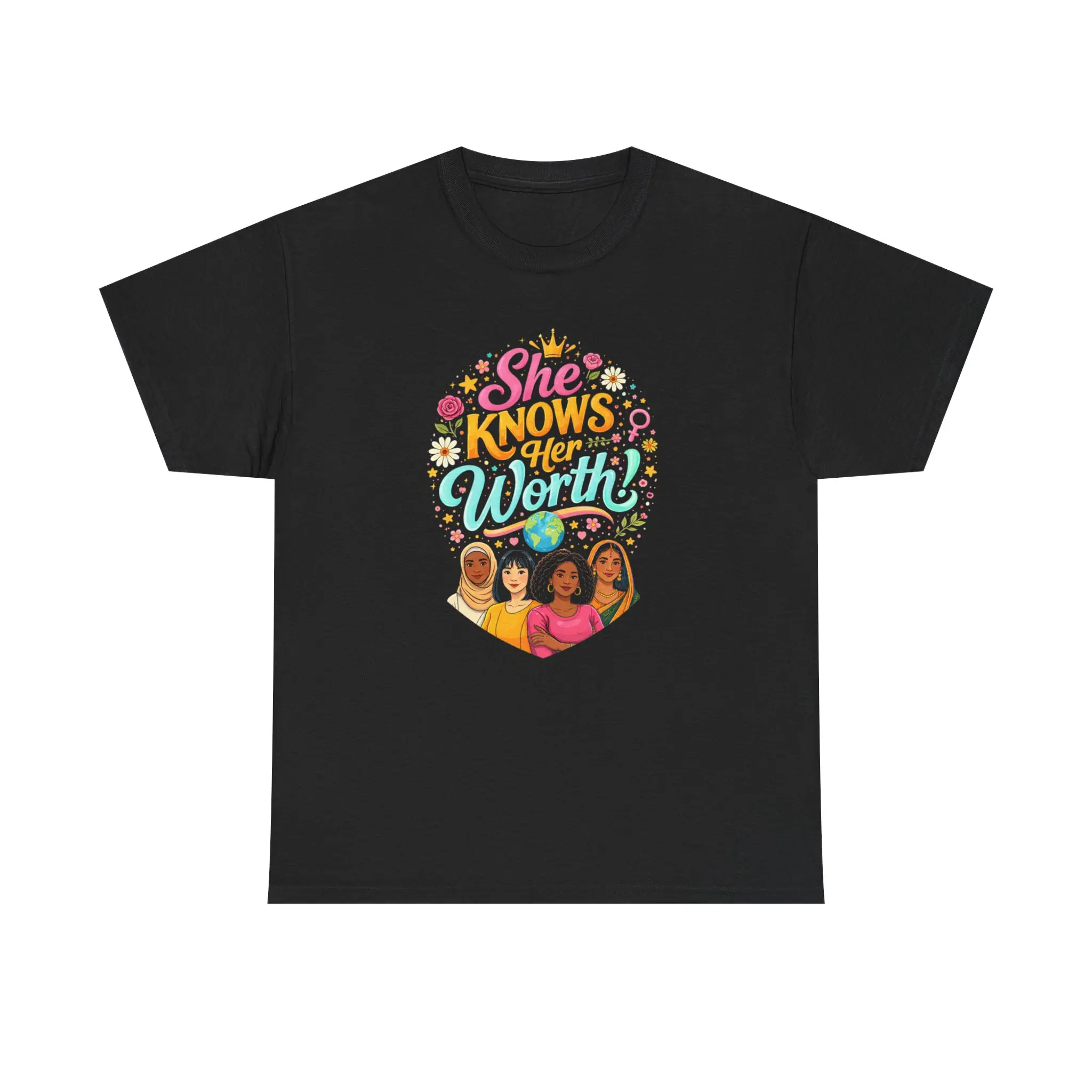 She Knows Her Worth T-Shirt | Floral Design
