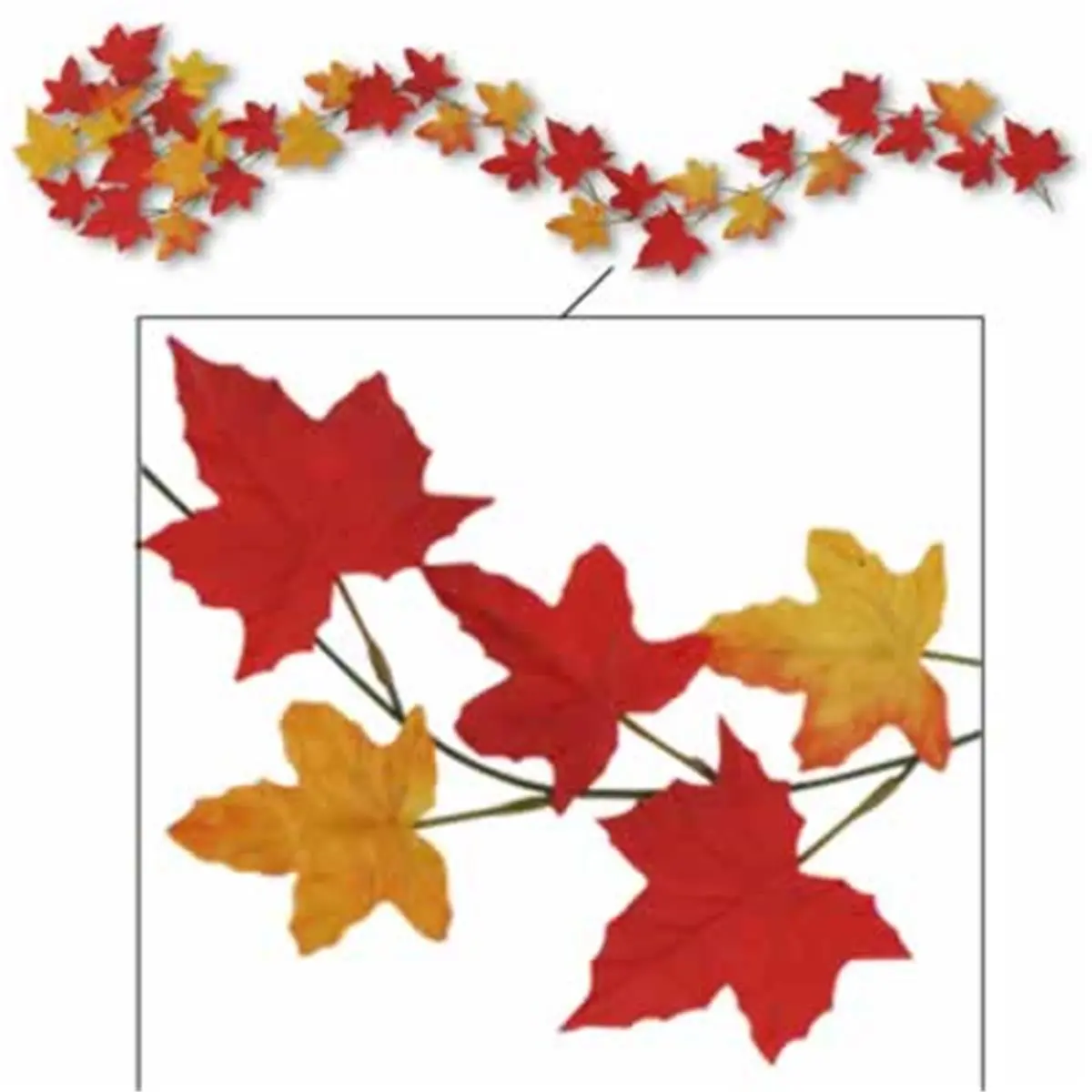 212 MAIN Paper Autumn Leaf Garlands - 12-Pack, 6ft Long Holiday Decorative Ornaments, Home Supplies for Festive & Party Use