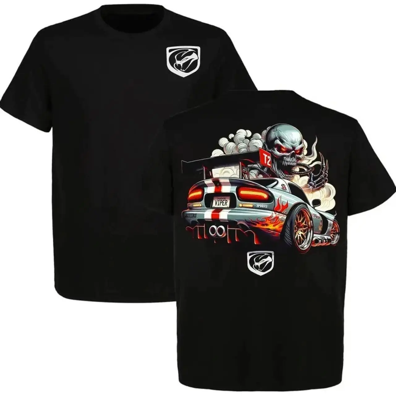 Skull Viper Street Beast Shirt, American Muscle Viper T-Shirt Sweatshirt Hoodie 2 Sided, Car Enthusiast and Fans Gift