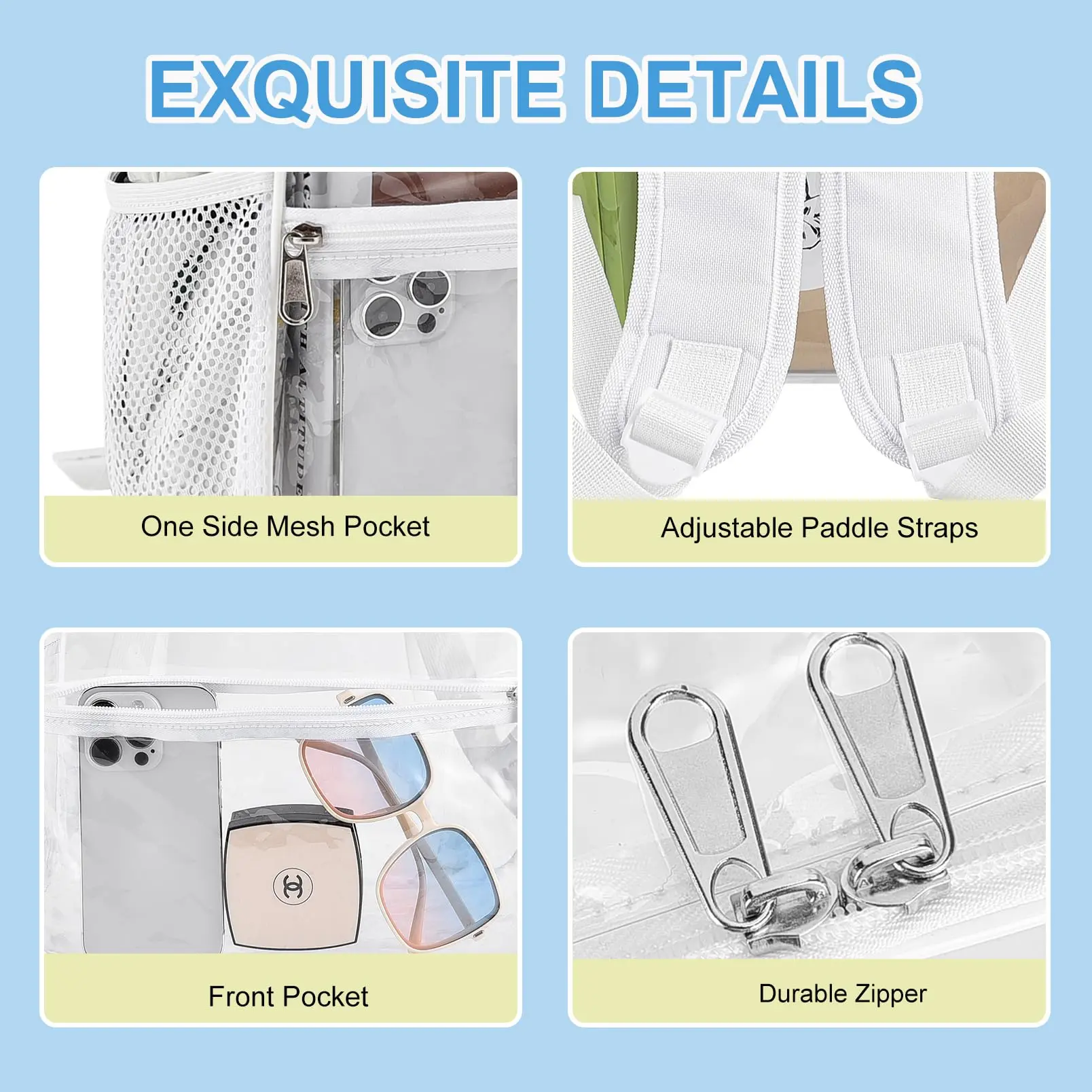 12x10.5x6 Approved Clear Stadium Backpack – Reinforced Wide  display picture 1