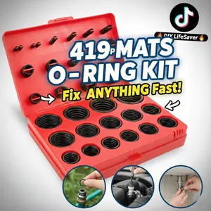 419 Piece O-Ring Kit Hardware Size 32 Nitrile Rubber O-Ring Assortment, Car Vehicle Repair Faucet Pipe Seal Connectors, Oil Resistant Heat Resistant