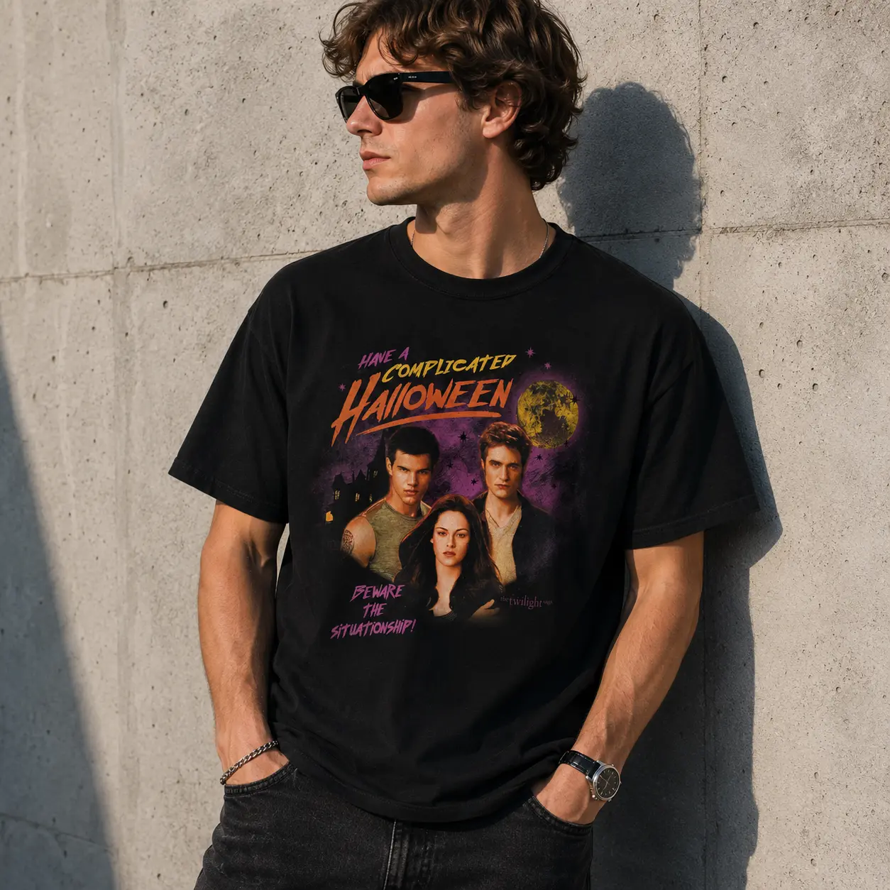 Twilight Halloween Situationship Graphic Tee | Vampire Romance T-Shirt | Vintage Y2K Movie Unisex Cotton Shirt | Spooky Season Streetwear | Fan Gift | Menswear Womenswear Top Underwear Streetwear