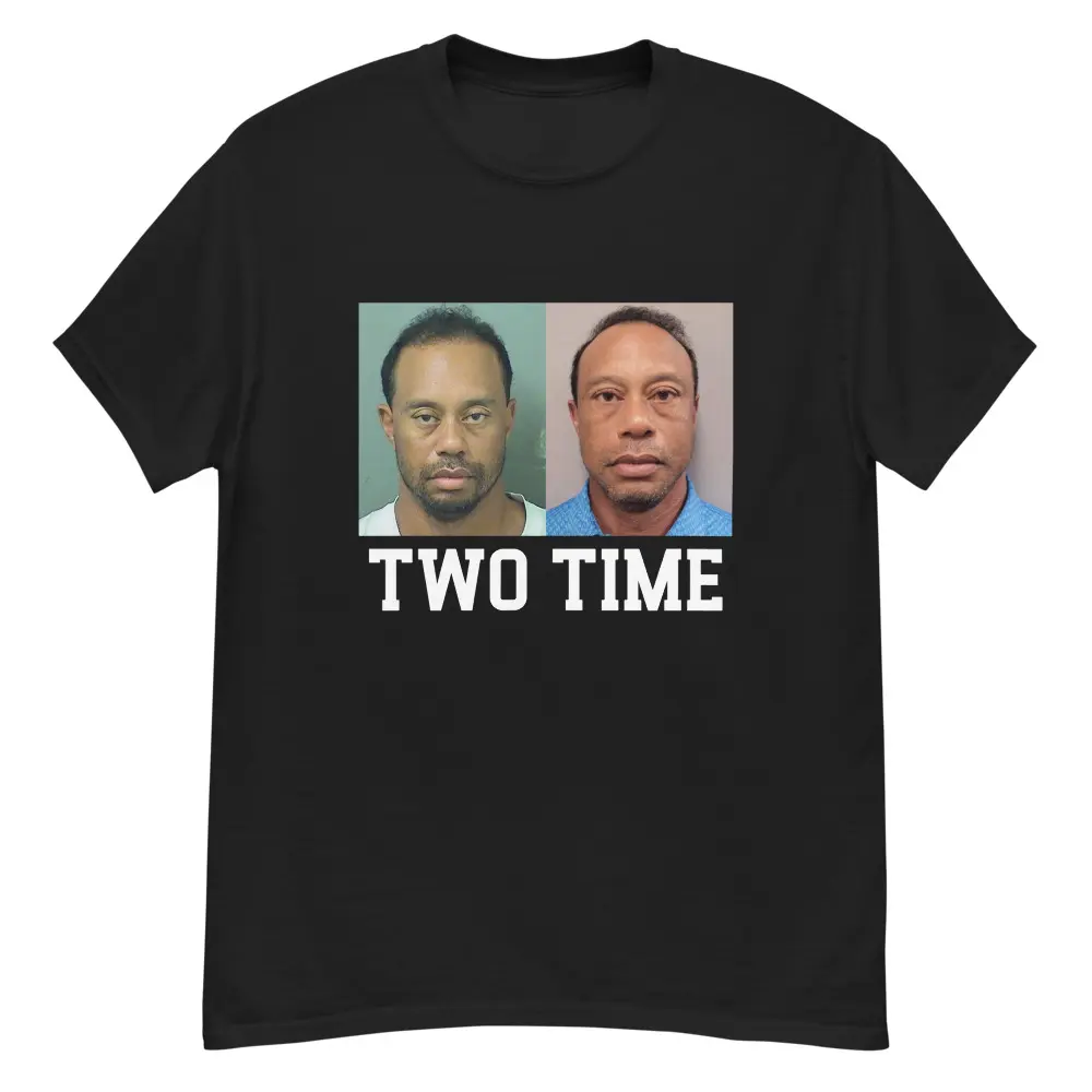 Tiger Woods Mugshot Funny Dui Two Time Mug Shot Cotton T-Shirt