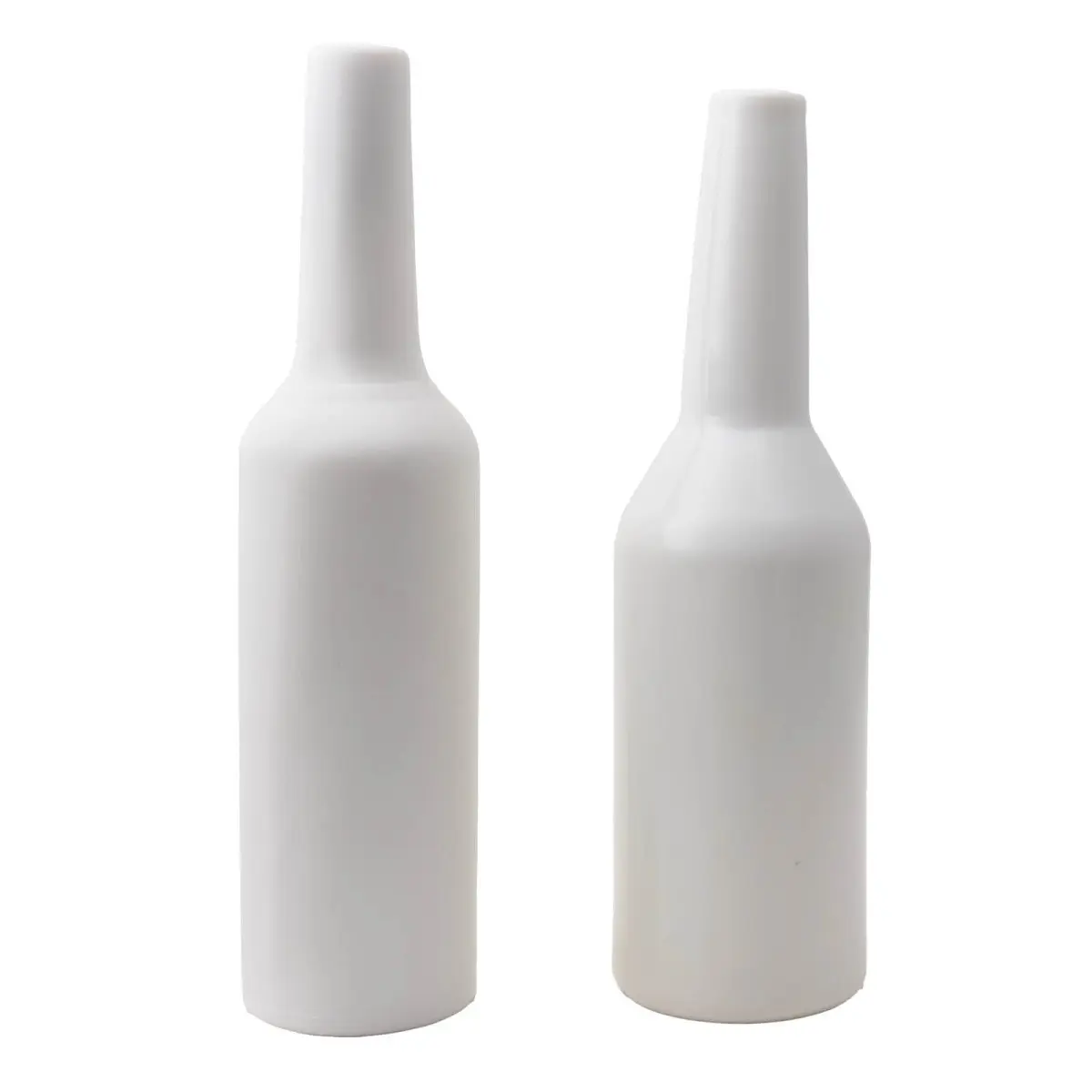 Skinny Plain White Soft and Flexible Plastic Flair Bottles by Flairco - Easy on Hands, No Loud Sound - Bar & Kitchen Utensils for Apartment, On-the-Go Use