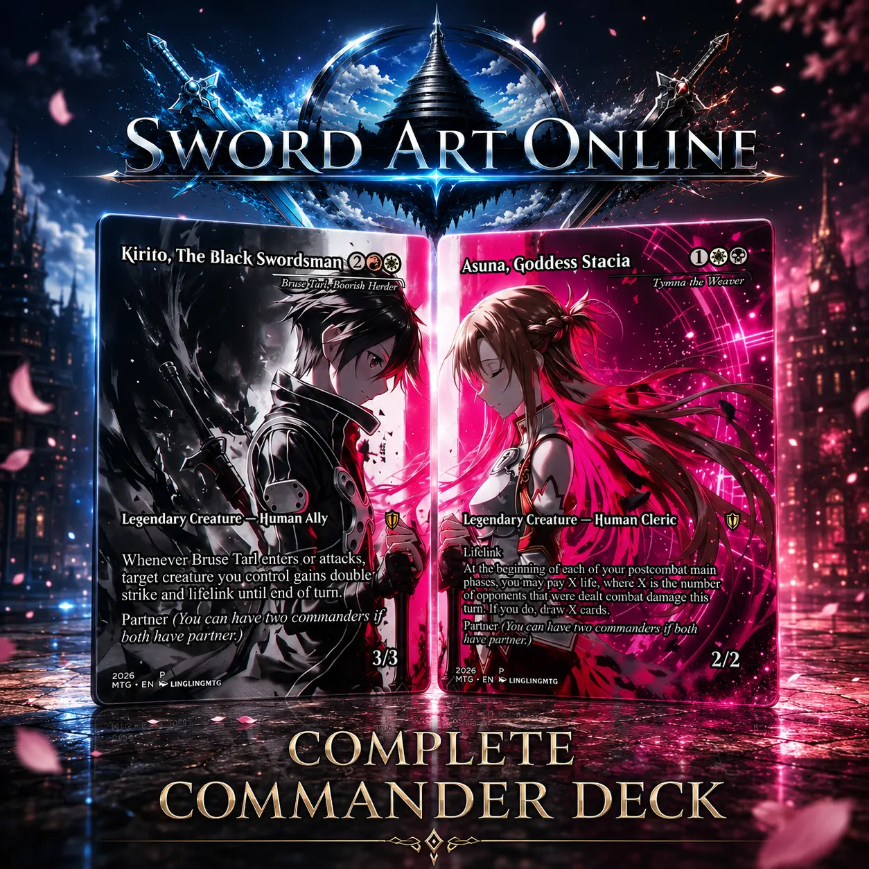 Virtual Sword Hero Deck Proxy MTG – MTG Commander Fantasy Combat Strategy | Custom Proxy Card Set | EDH Deck + Token