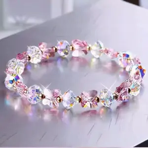Colorful Crystal Butterfly Bracelets - Sparkling Gems in Rainbow Hues.Delicate Butterfly Accents Add Whimsy.Perfect for Adding a Touch of Magic to Any Outfit.Ideal Gift for Fashion - Loving Friends!cute bracelets