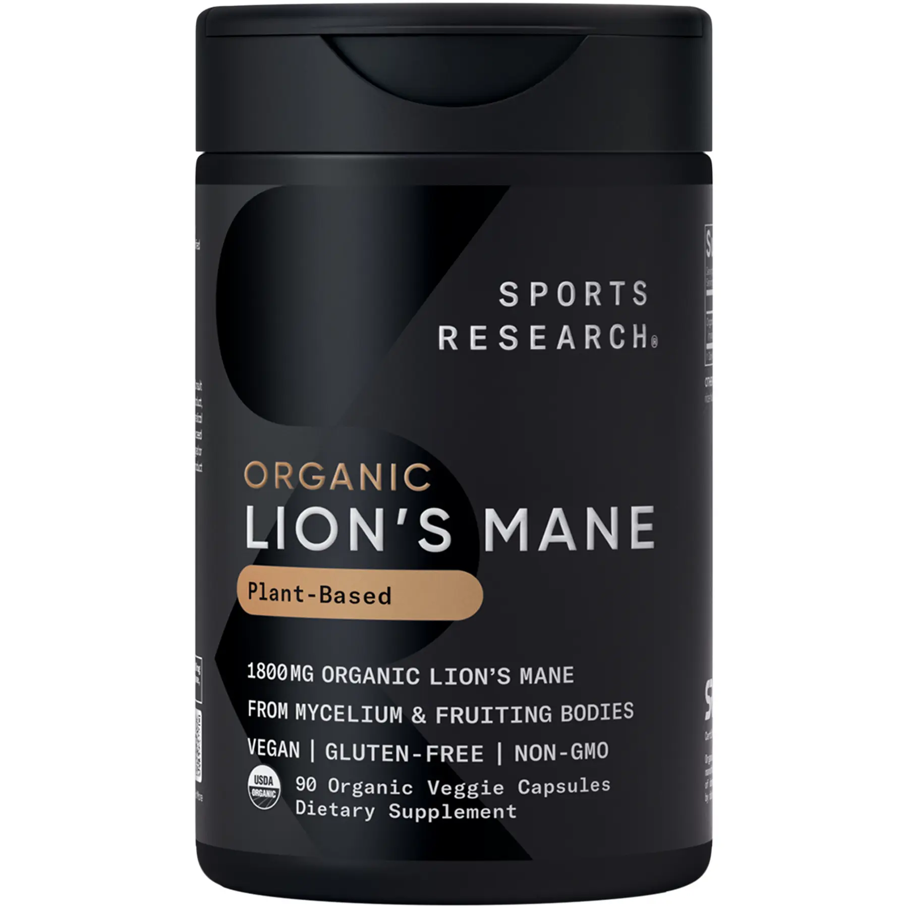 Sports Research® Organic Lion's Mane 1800mg, 90 Veggie Capsules